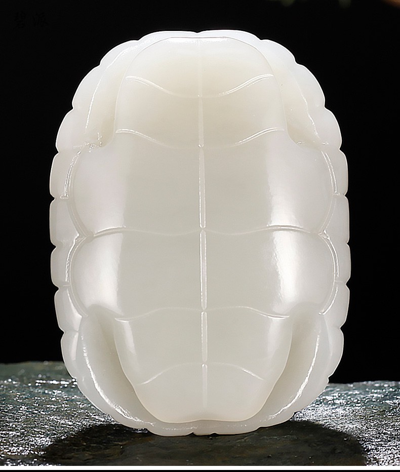 【旗舰自营】碧派和田玉龟甲手把件玉石把玩件烟灰色玉佩玉坠挂件件