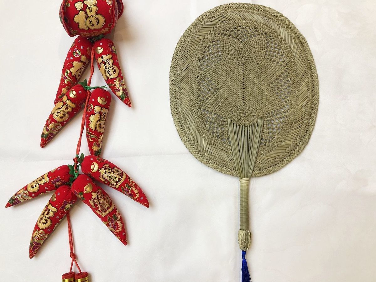 战悦 轻奢高端手工扇草扇子手摇蒲扇夏季纳凉岭根草编宝宝儿童月子扇