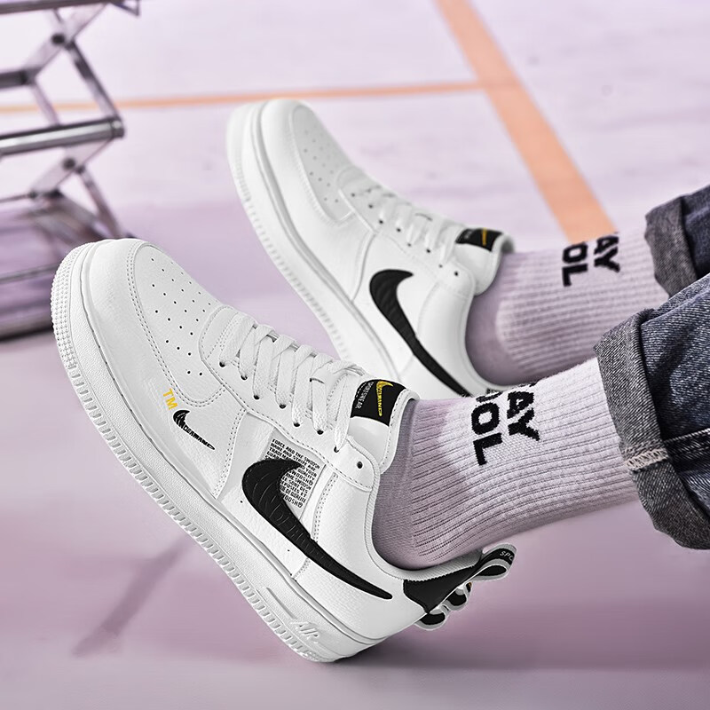 nk鞋男鞋官网奶咖低帮板鞋女鞋小白鞋潮鞋运动鞋 空军低帮an纯白色 送