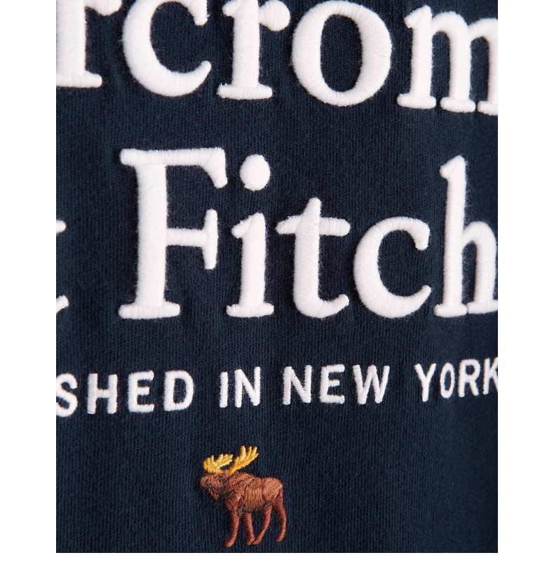 abercrombie&fitch男装 经典无忧搭刺绣 logo t恤 314799-1 af 海军蓝