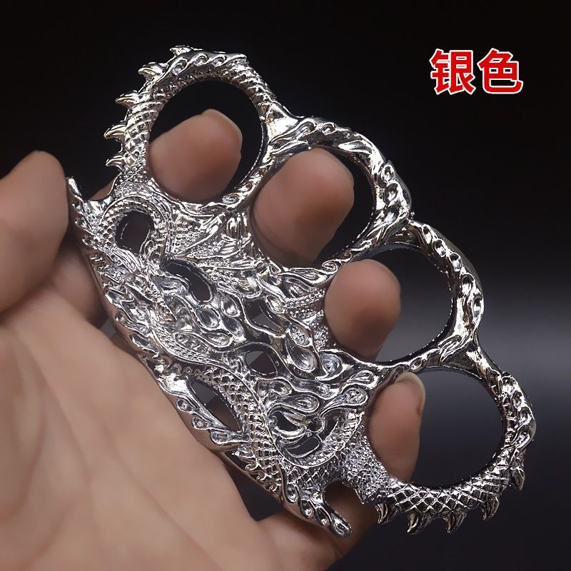 指虎中国龙铁四指扣手扣拳扣防卫虎拳套合法防身拳击手撑子四指环金色