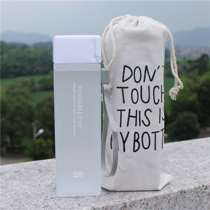 塑料茶杯随身 pp材质水杯韩版简约个性方形塑料杯防摔便携男女学生