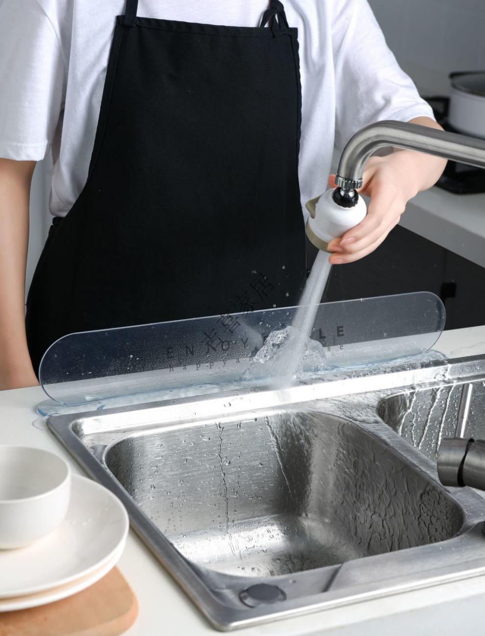 水池防溅水挡板硅胶挡水条水槽灶台防水条浴室洗手洗脸台面隔水条款式