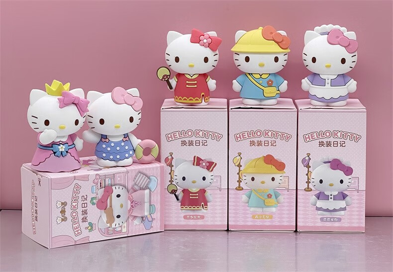正版hellokitty凯蒂猫盲盒公仔玩偶摆件玩具女礼品礼物 红色 正版授权