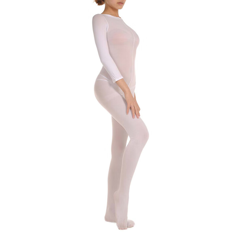 打底连体内衣丝袜诱惑天鹅绒保暖舞蹈长袖紧身开裆连身袜女情趣定制款