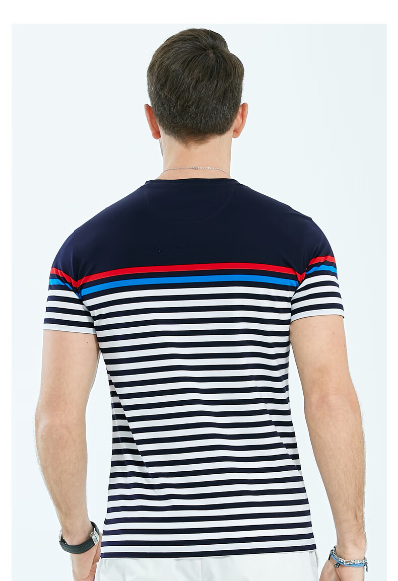 raidyboer雷迪波尔春夏新款男士棉混纺休闲圆领短袖t恤7096白色16044