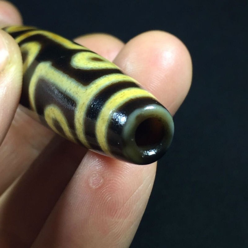 【大昭寺供奉天珠】天然西藏千年至纯老天珠项链页岩药师朱砂天眼九眼