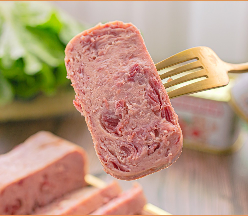 中粮天坛小白猪火腿午餐肉开罐即食方便速食罐头198g3罐