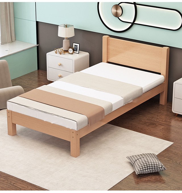 5米床无床头床实木单人床实木床现代简约 单床 1.