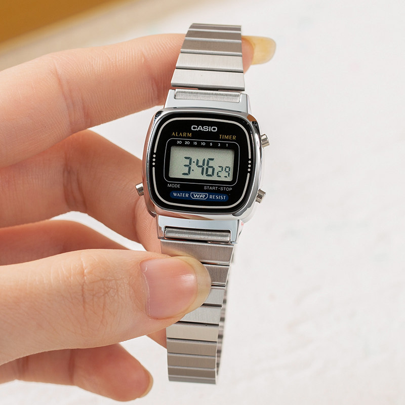 casio卡西欧 海外代购手表女士小方块小银表casio手表运动小金表女表