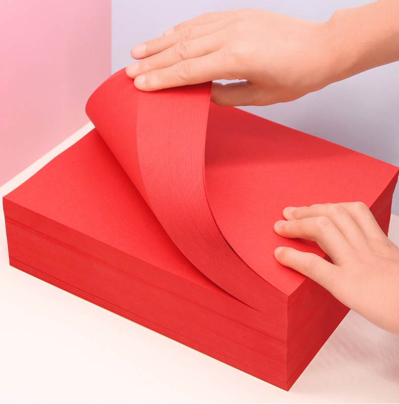 迦南歌基 红色a4打印纸大红色a4纸80g彩色复印纸a5红色纸70g彩纸红色