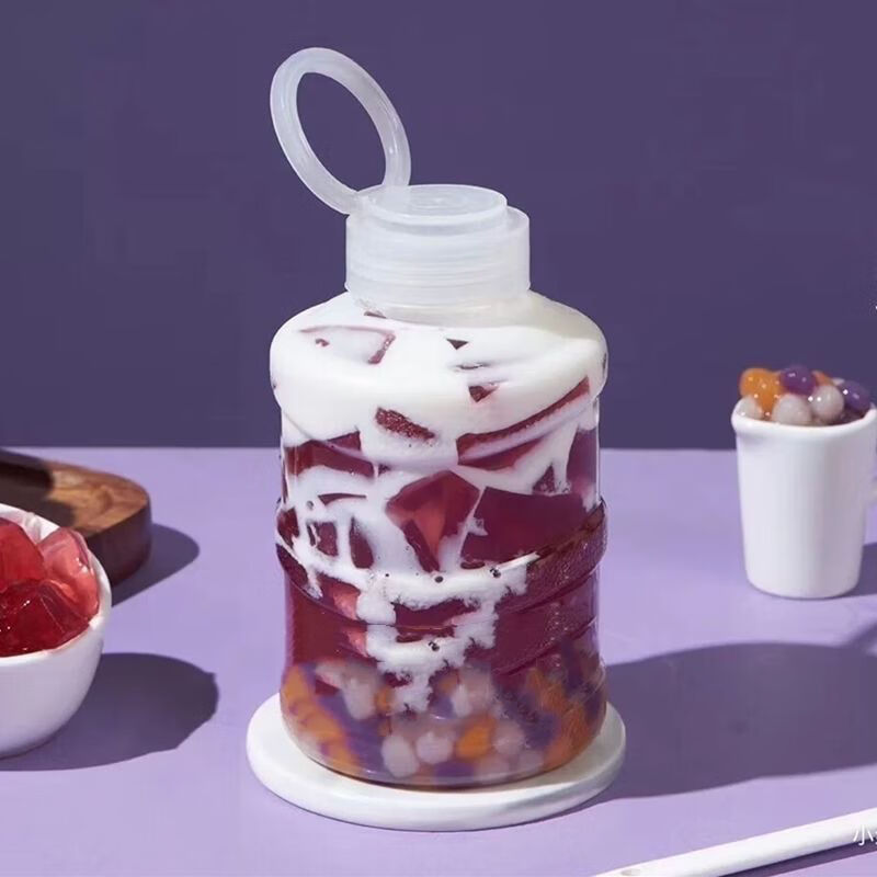 网红奶茶桶一次性迷你奶茶杯mini水桶杯创意果汁杯饮料打包桶带盖3个