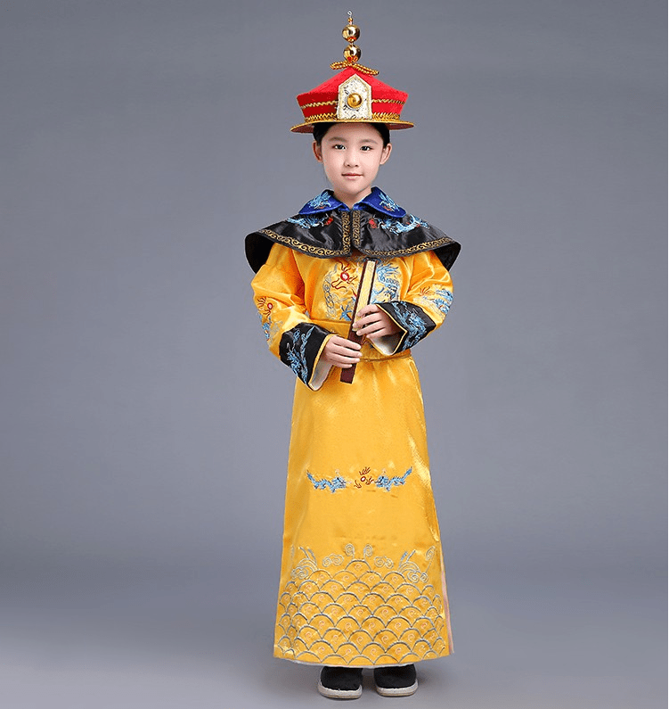 皇上衣服儿童古装皇帝服表演服男童清朝太子小皇帝贝勒爷男孩古代演出