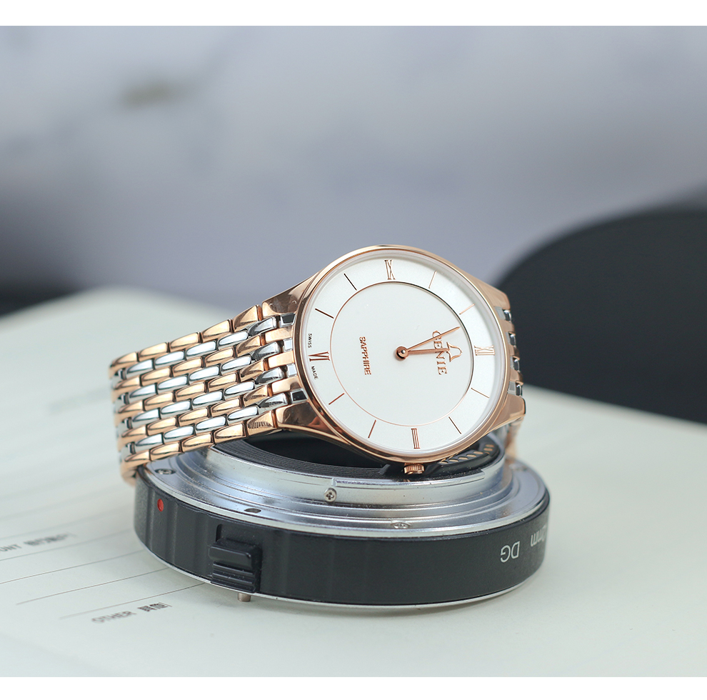 爵尼genie手表男女情侣瑞士进口时尚瑞表休闲极简石英防水腕表1997lr