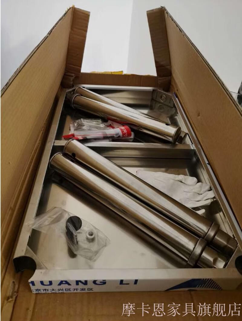 厨房不锈钢微波炉置物架灶台小调料架单层双层落地架台面电饭煲收纳桌面一层烤箱锅架桌面调味小架子 一层长50*宽40*高35(层板长48内径长40)