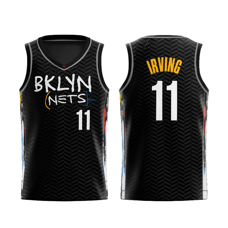 滕讯体育nba全21新款篮网队7号杜兰特11号哈登13城市涂鸦球衣篮球服