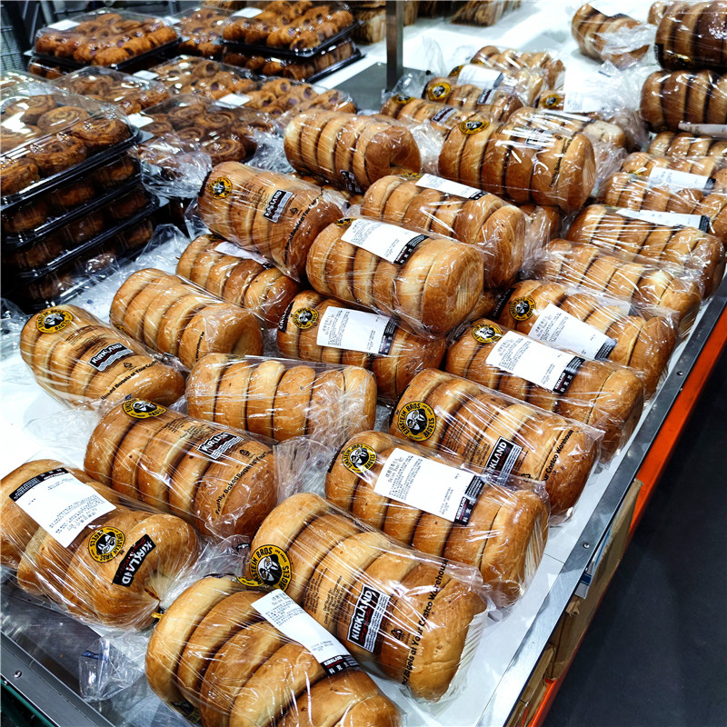 苏州costco综合贝果原味芝士蜂蜜蓝莓面包6个装开市客代购750g蜂蜜