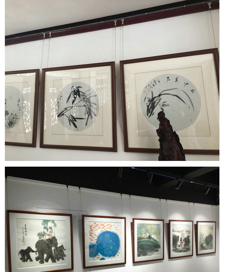 源承yuac 可调节挂画器不锈钢钢丝绳挂画钩画展画廊挂钩挂画绳挂画