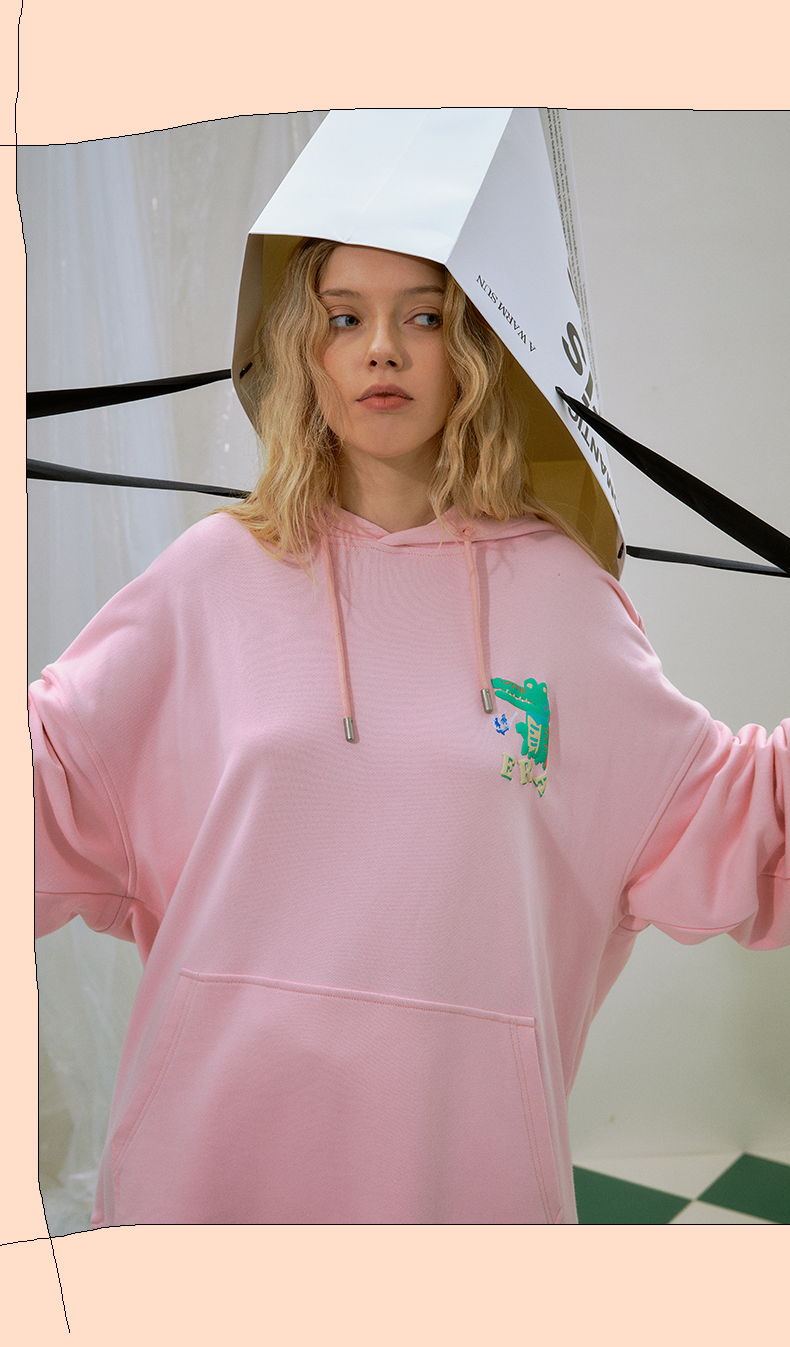 er笑脸卡通印花卫衣2022年宽松ins休闲街头国潮情侣百搭帽衫男女同款