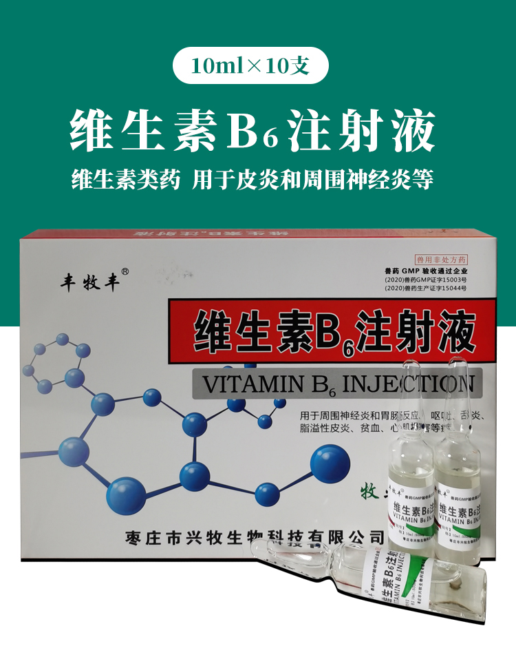 兽药兽用肠胃净维生素b6注射液b6针剂促食健胃呕吐皮炎宠物