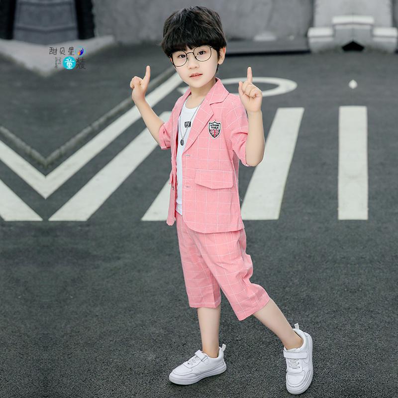 男童模特走秀西装套装夏装2022新款西装套装帅气夏季时髦洋气潮礼服