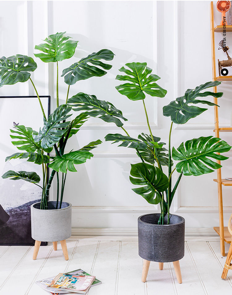 大型北欧仿真植物造景龟背竹客厅假花盆景装饰假绿植落地摆件树17米