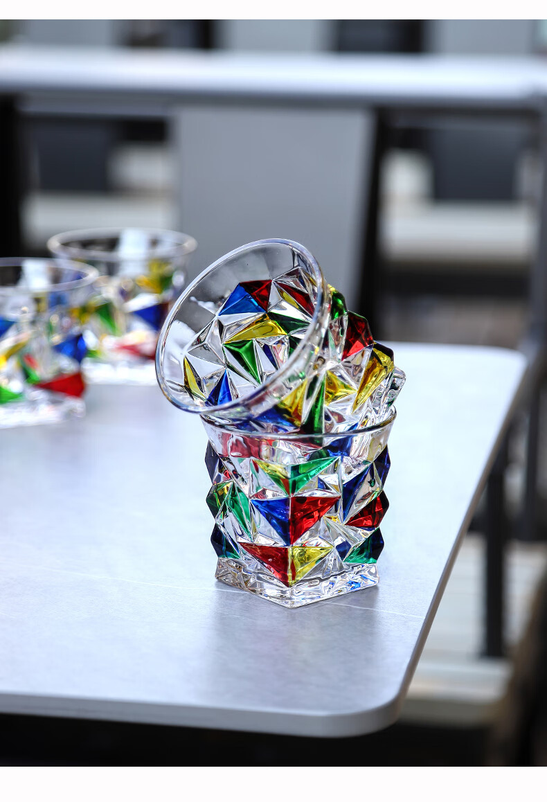 李绅手工彩绘水晶玻璃杯香槟红酒杯水杯透明威士忌洋酒杯个性创意水杯