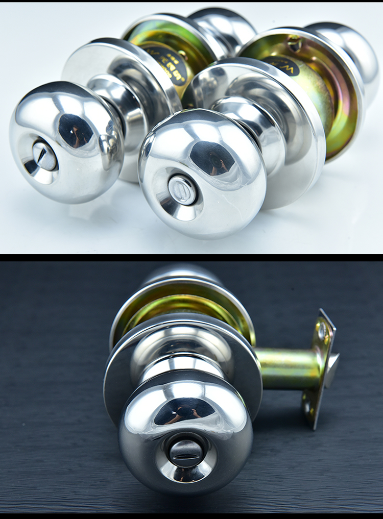 无畏惧不锈钢球形锁球型门锁房门卧室内圆锁通用型卫生间无钥匙家用球