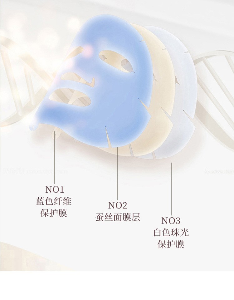 Anjeri莹润补水蚕丝面膜美颜嫩肤保湿修护男女金银色泰国原装进口10片装 【超值清单】银色两盒（20片）