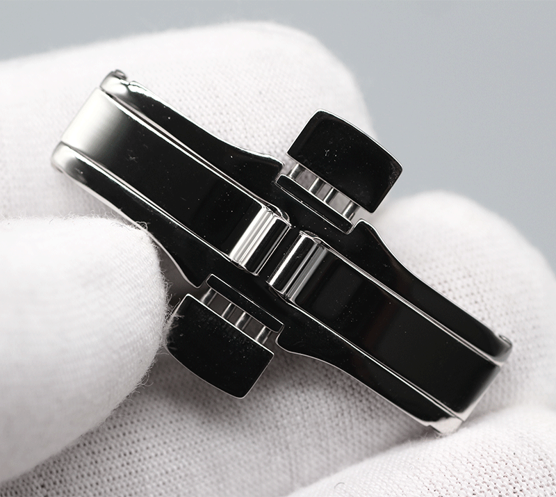 适用于美度表扣贝伦赛丽舵手指挥官配件x2042钢表链钢带双按蝴蝶扣