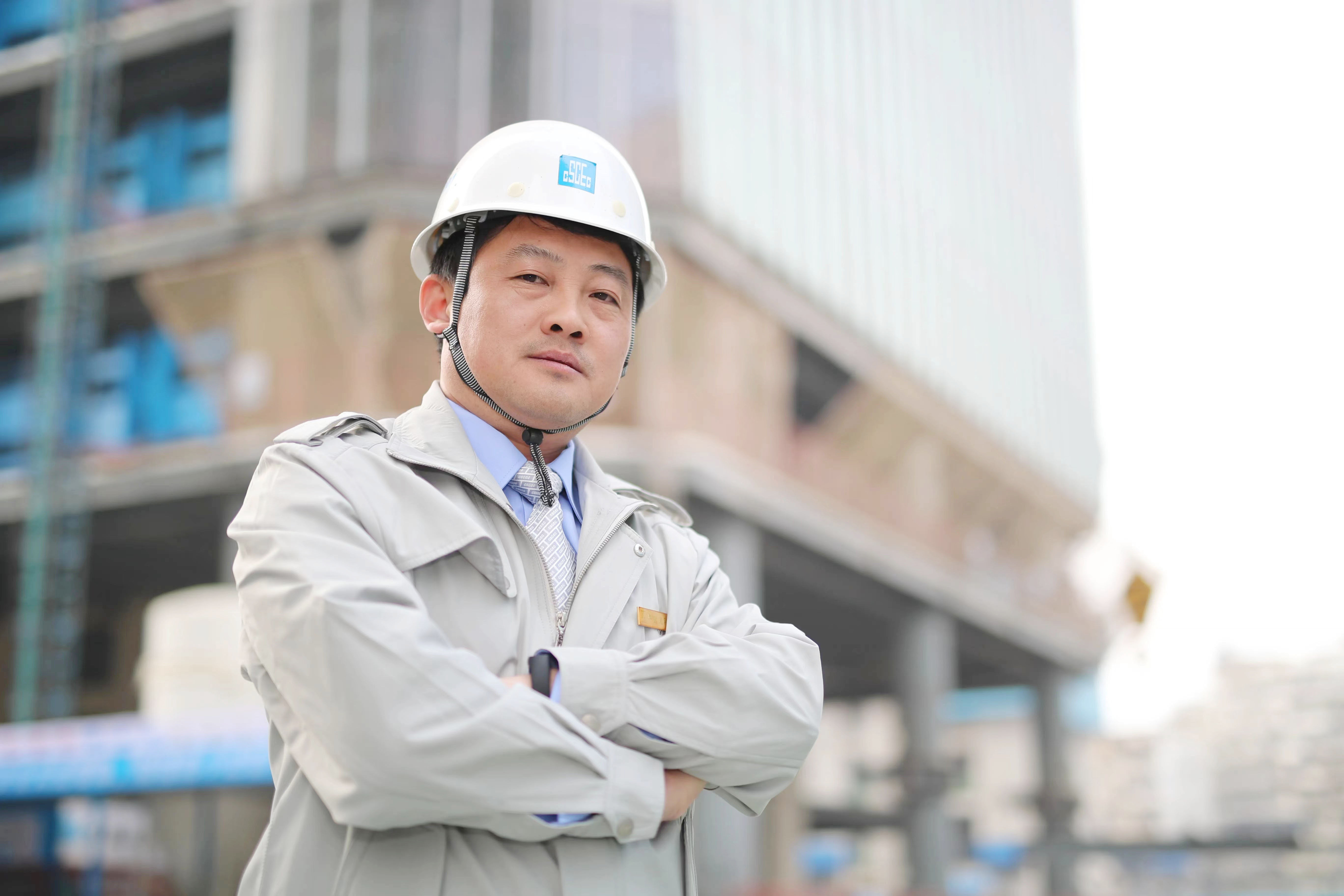 中建八局工作服蓝色衬衣衬衫男中国建筑夹克外套米白色中建系统ci工装