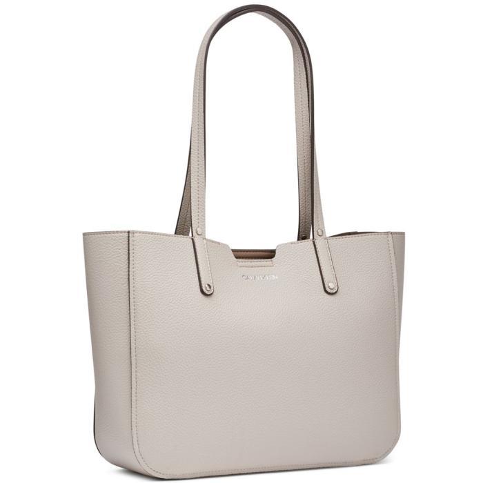calvin klein女士手提包灰色磁扣拉链托特包中号简约日常14043593