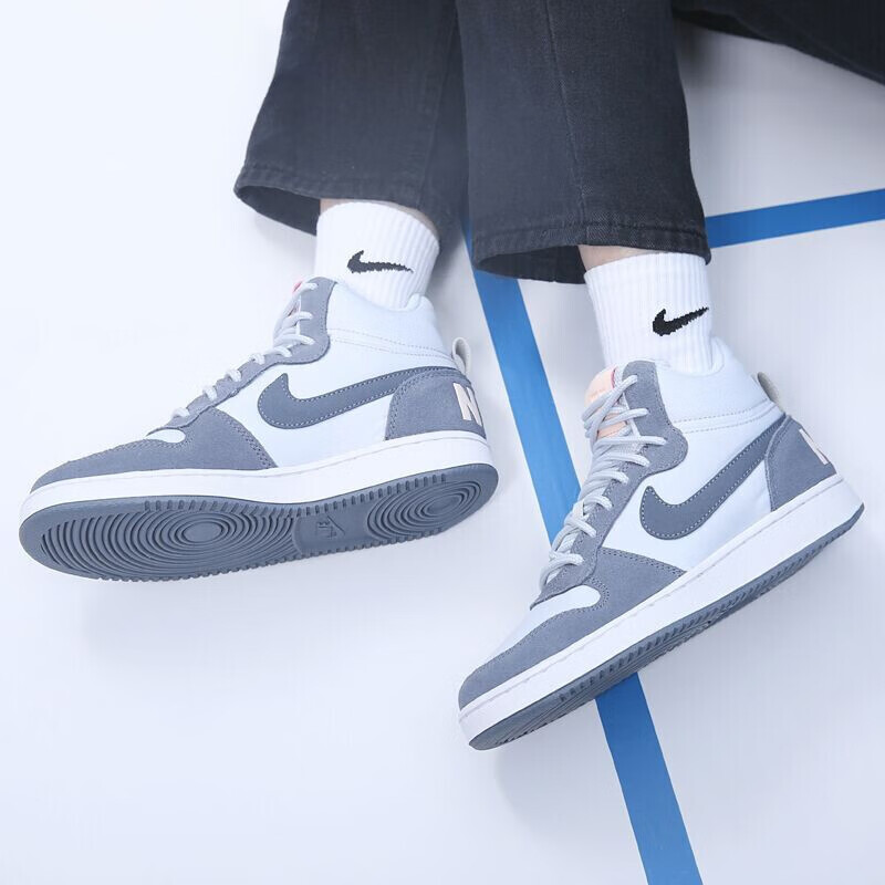 耐克(nike)女鞋 court borough mid 小乔治城复古高帮板鞋休闲鞋