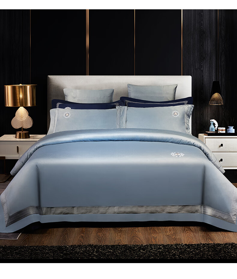 npkm品牌 高端床上四件套全棉纯棉100支长绒棉五星级酒店刺绣床上用品