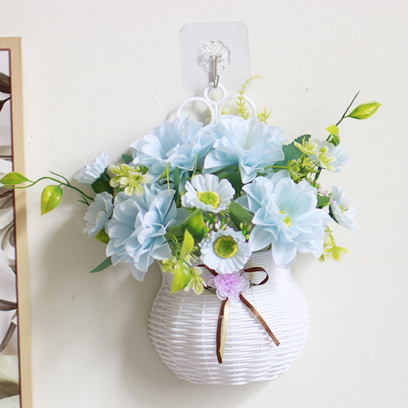 挂墙花篮仿真花家居挂壁挂饰假花卧室客厅墙上小装饰餐厅墙面挂件挂篮