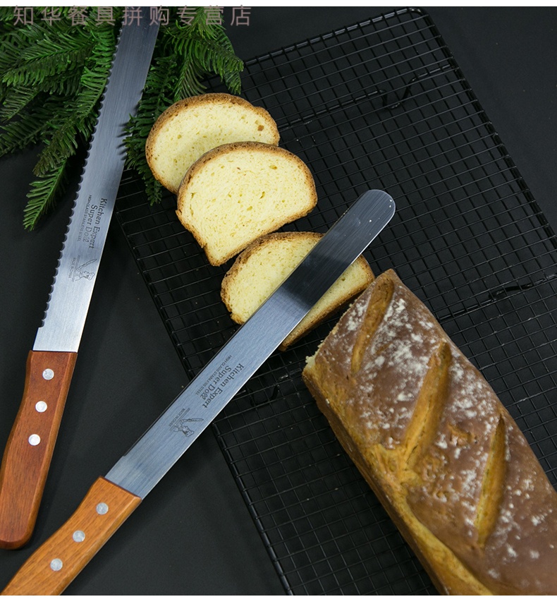 蛋糕卷切刀 10寸12寸不锈钢锯齿面包刀dy烘焙工具细牙蛋糕刀 厨房切刀
