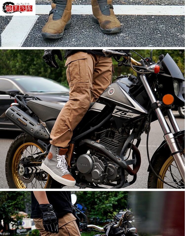 摩托车骑行裤男四季休闲工装机车服骑行防护装备防水春夏季款式二黑色