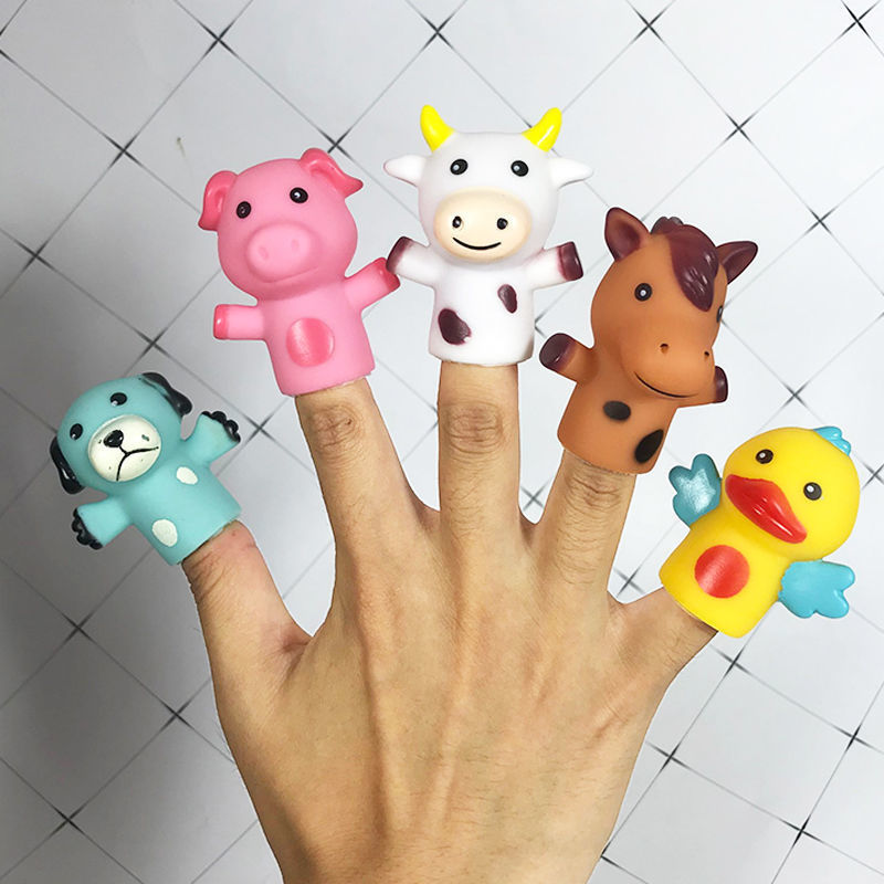 套装仿真软硅胶恐龙卡通动物互动玩具男女孩 随机两个手指偶【图片