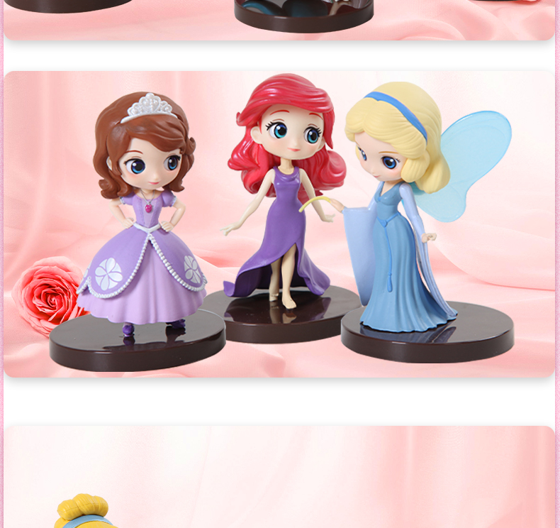 ket公仔迪士尼公主迷你人偶收藏模型女孩玩具迷你公仔爱丽儿a款557cm