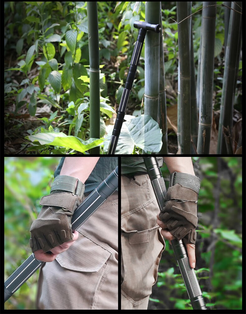登山杖防身 多功能 折叠户外登山杖多功能防身棍中刀手杖登山装备防身