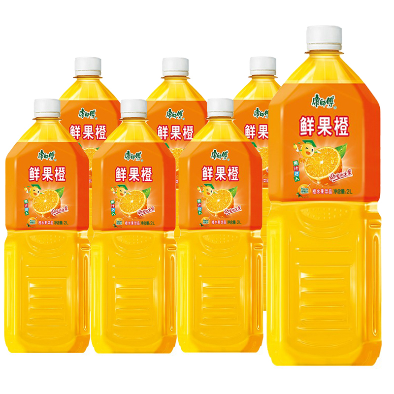康师傅饮料冰红茶绿茶茉莉蜜茶鲜果橙水蜜桃雪梨2升*2瓶大瓶分享 冰糖