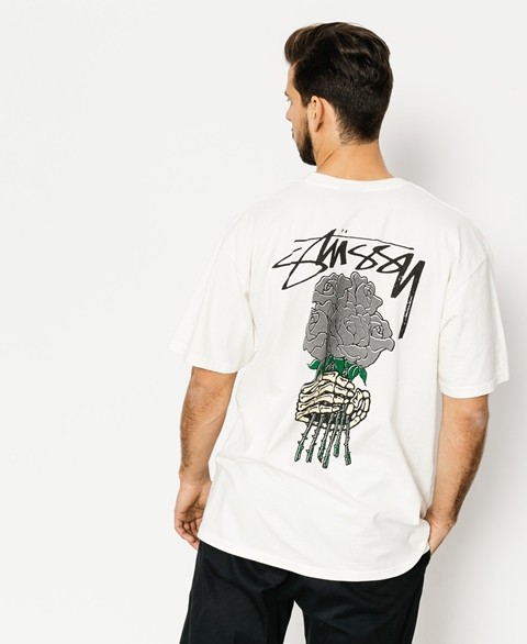 斯图西夏季新品欧美潮牌stussy玫瑰图案印花字母短袖t桖宽松男女款 手