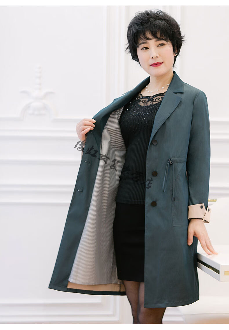 俞兆林高端轻奢中老年女装风衣中长款2020春秋洋气收腰大衣妈妈薄款