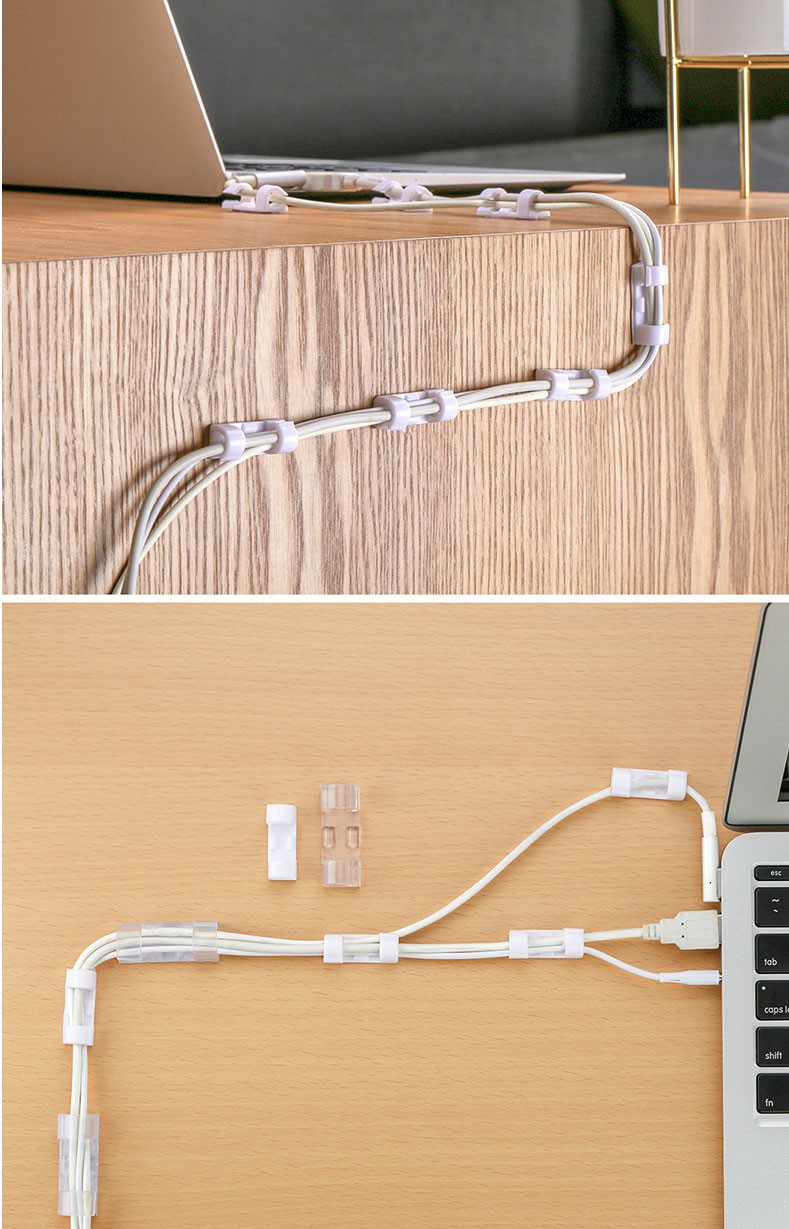 电线收纳理线器家用办公桌面墙面无痕免钉走线神器电线排插固定器自粘