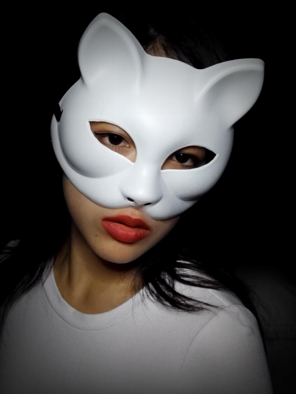 女巫赛博朋克年会网红痛苦金色儿童猫狐狸吴彦祖同款面具动物卡通