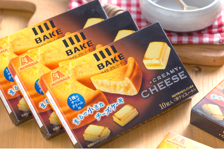 日本进口网红小零食森永bakecreamy烘烤浓厚芝士奶油夹心巧克力