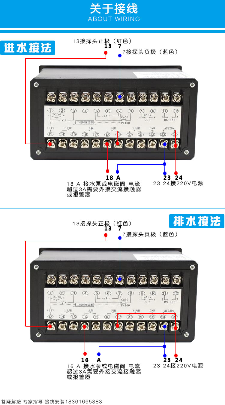 t803t804光柱液位显示仪智能单光柱测控仪液位变送器厂家直销2路