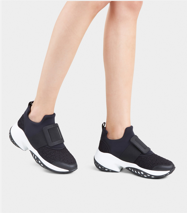 roger vivier viv run系列方扣圆头运动鞋厚底时尚老爹鞋 黑色 39