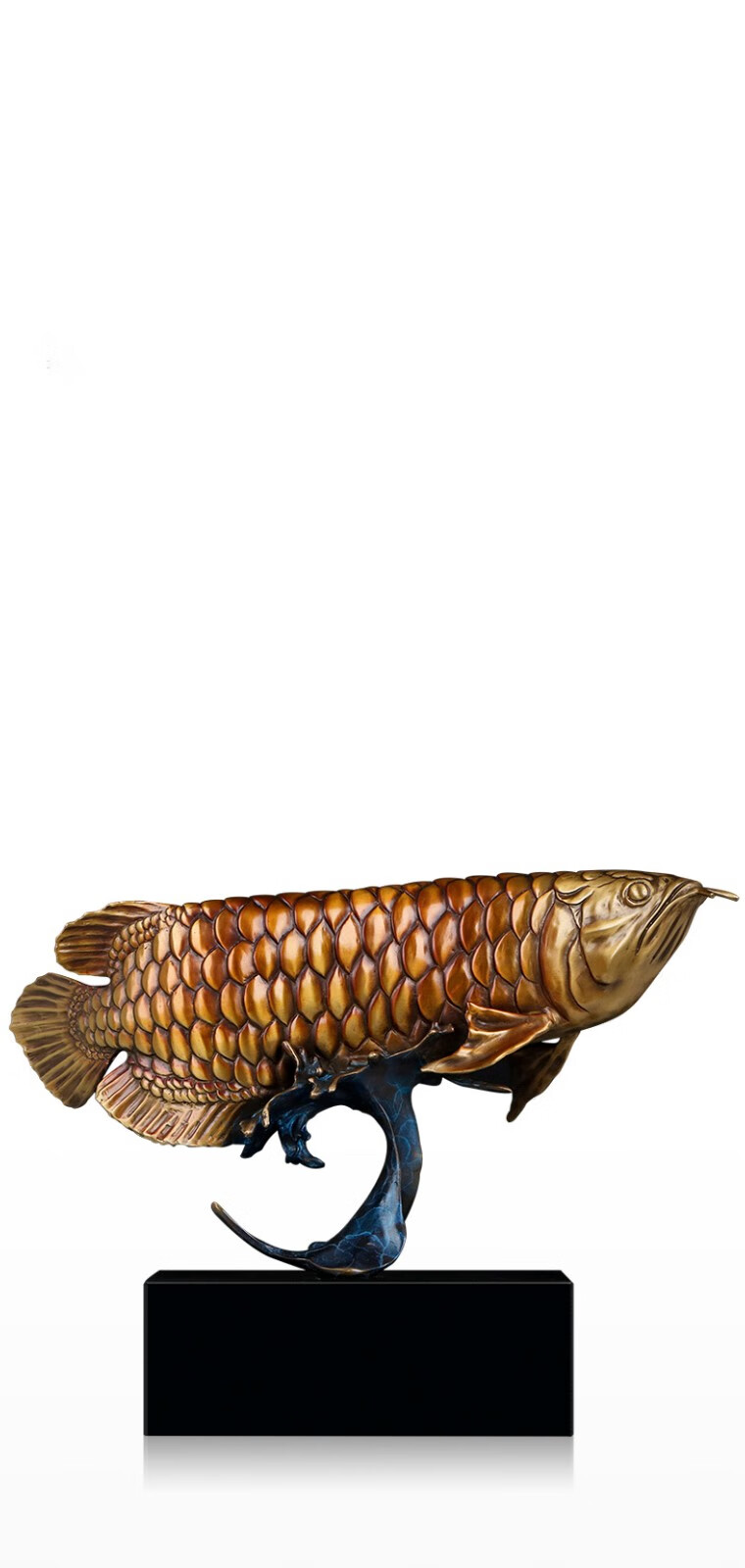 郎凯丹顿 纯铜财富金龙鱼摆件创意工艺品客厅玄关书房酒柜装饰办公室