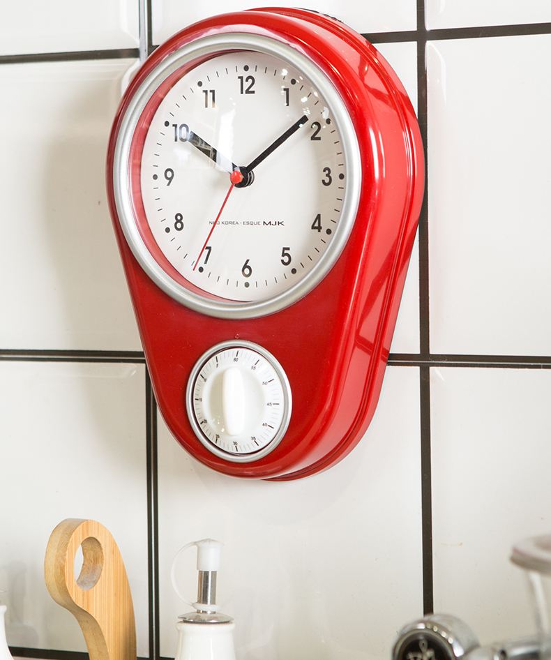 2022新款冰箱贴钟表磁铁免打孔北欧厨房用免打孔挂墙钟表冰箱贴小挂钟